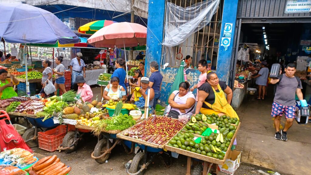 Vendedora de frutas en el mercado de Belén en Iquitos